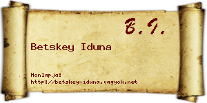 Betskey Iduna névjegykártya